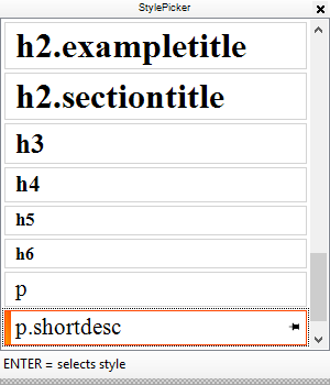 Floating Style Picker