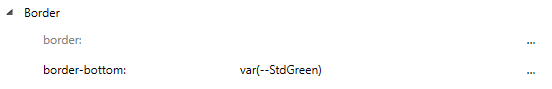 Screenshot showing Border-bottom properties lost
