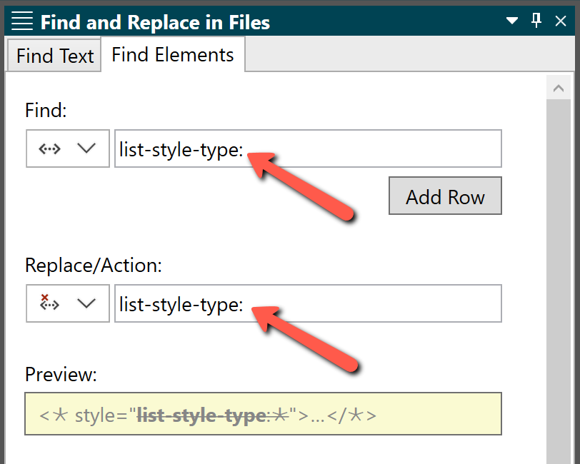 Screenshot showing Remove inline list-style-type