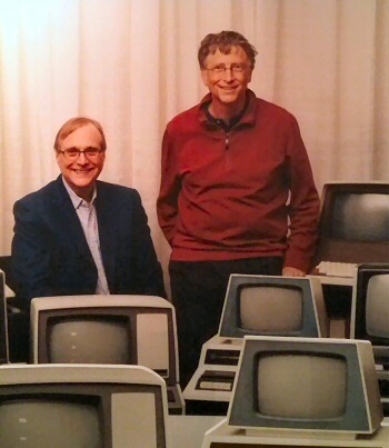 Photo of Paul Allen and Bill Gates at the Museum of the Living Computer, Seattle
